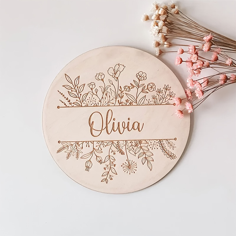 Personalized Engraved Gift - Personalized Floral Engraved Name Plaque, Custom