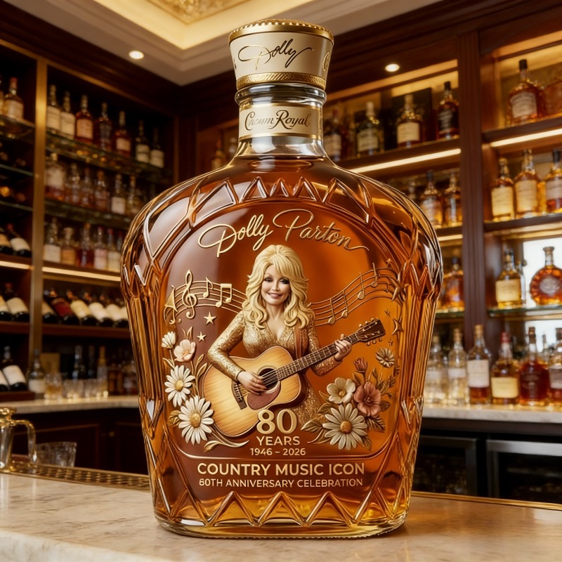 Glass Decanter Whiskey - Dolly Parton Premium Country Music Themed