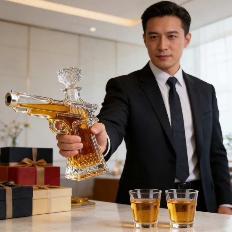 Sandhawk Glass Pistol Decanter - огляд і ціна Glass Decanter Whiskey