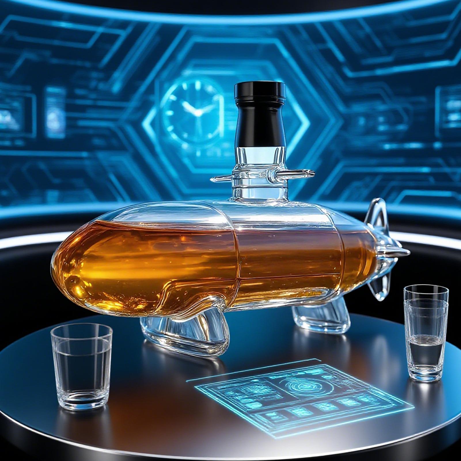 Submarine Whiskey Decanter Red - огляд і ціна Glass Decanter Whiskey