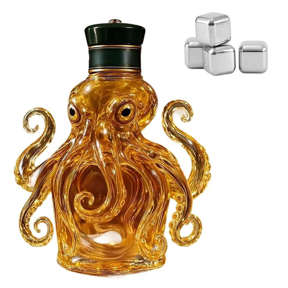 3D Carved Octopus Whiskey Deca - огляд і ціна Glass Decanter Whiskey